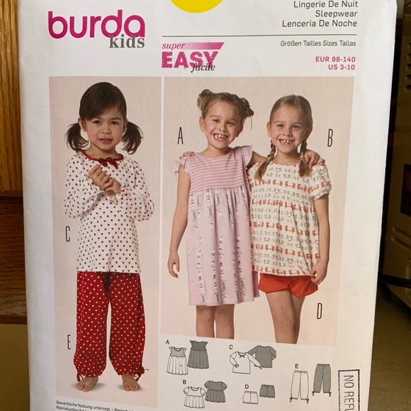GIRLS - BURDA SUPER - SLEEPWEAR - Picture 2 of 6
